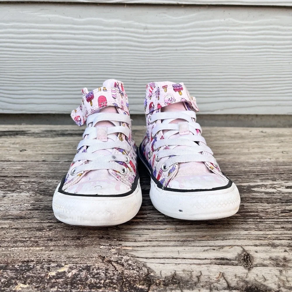 Converse Chuck Taylor Kids Size 11 Pink Good Ice Cream Popsicle High Top Sneaker